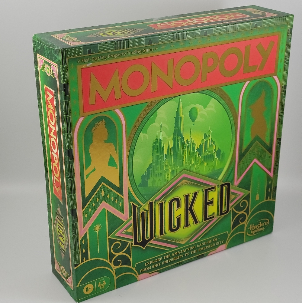 Monopoly Wicked Movie Edition Board Game Glinda Elphaba Wizard of Oz Family Kids